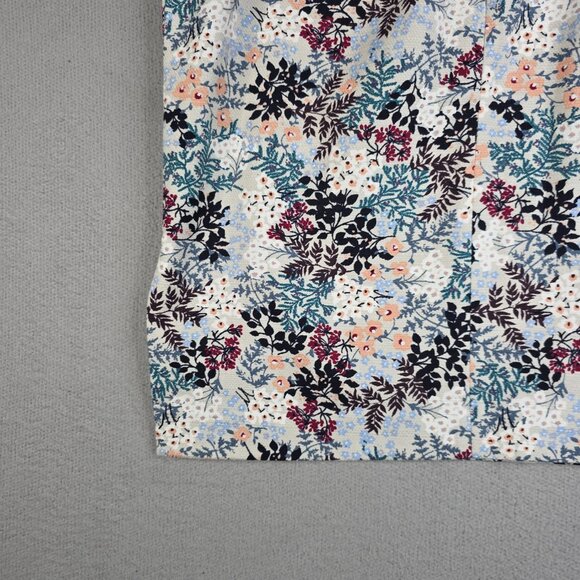 LOFT Skirt Size 12 Multicolored Floral Pencil Straight Knit Cotton Stretch 23L - Picture 8 of 16